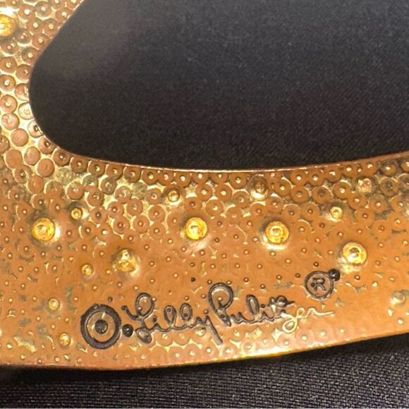 Lilly Pulitzer Gold Textured Cuff Bracelet. - Picture 2 of 5